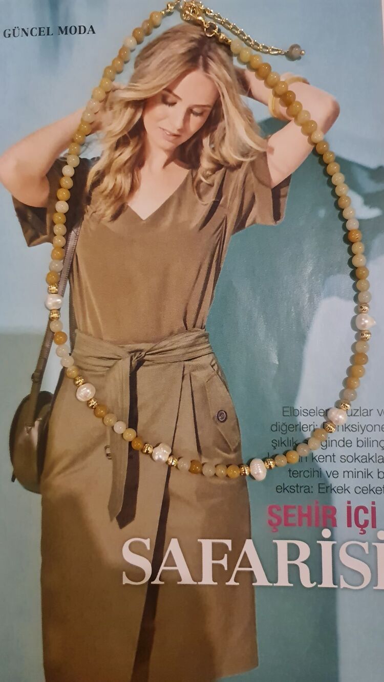  Doğaltaş ve İnci kolye 