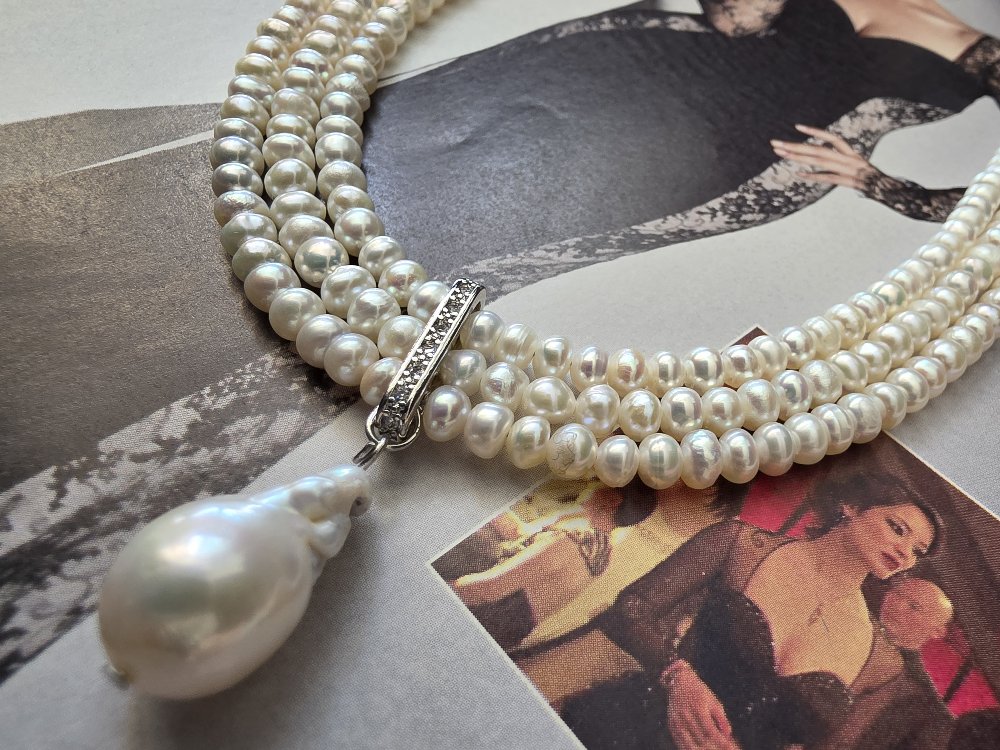 Gerçek İnci Choker Kolye 