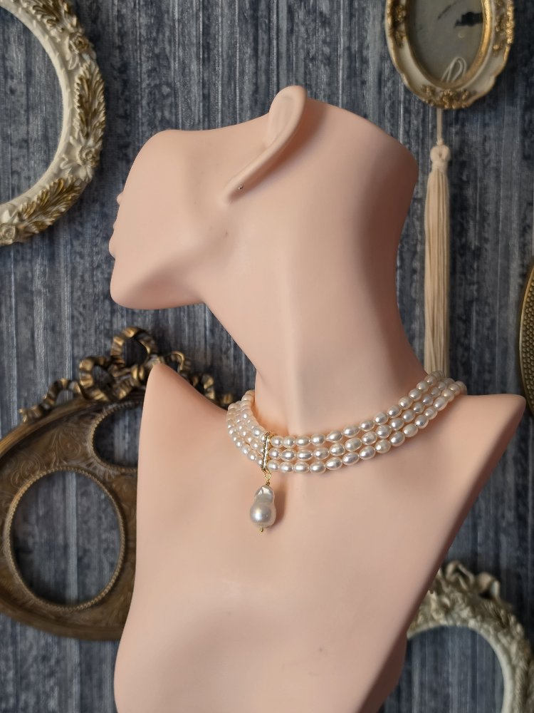 Gerçek İnci Choker Kolye(Küpe Fiyata Dahil Değildir)