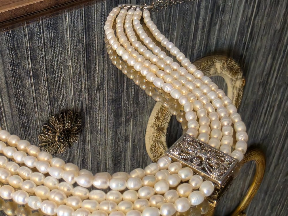 Gerçek İnci Choker Kolye 