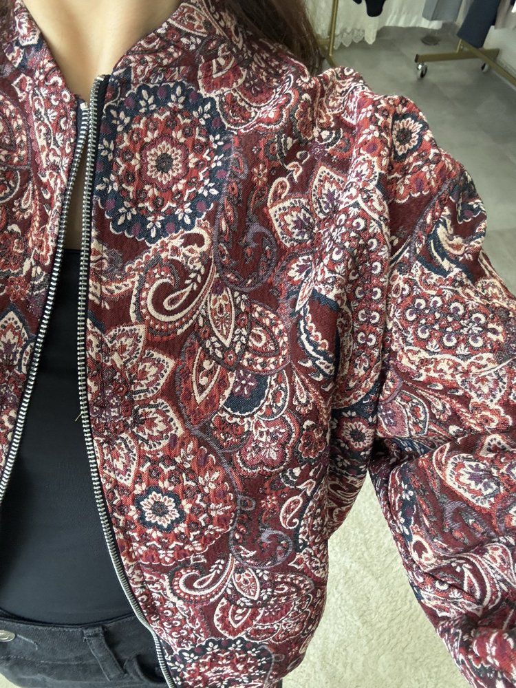 Etnik desen bomber ceket