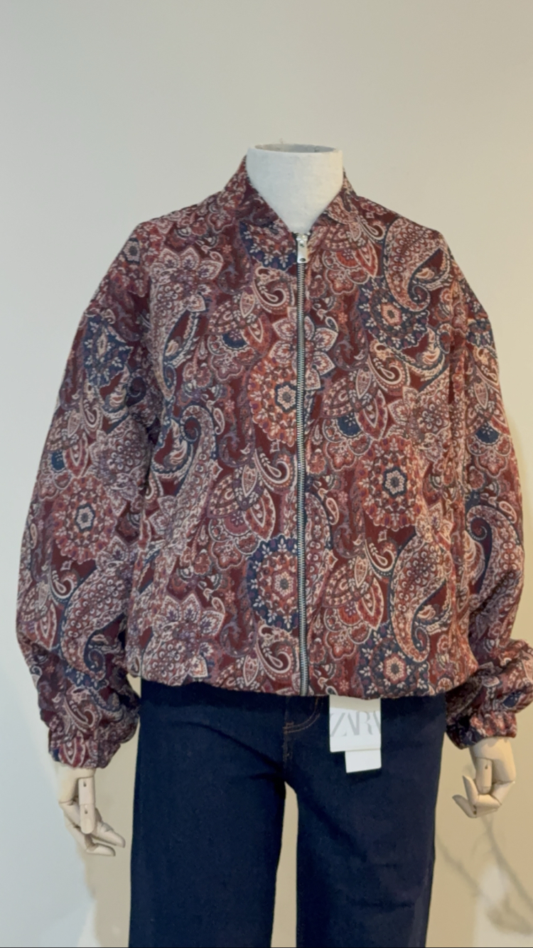 Etnik desen bomber ceket