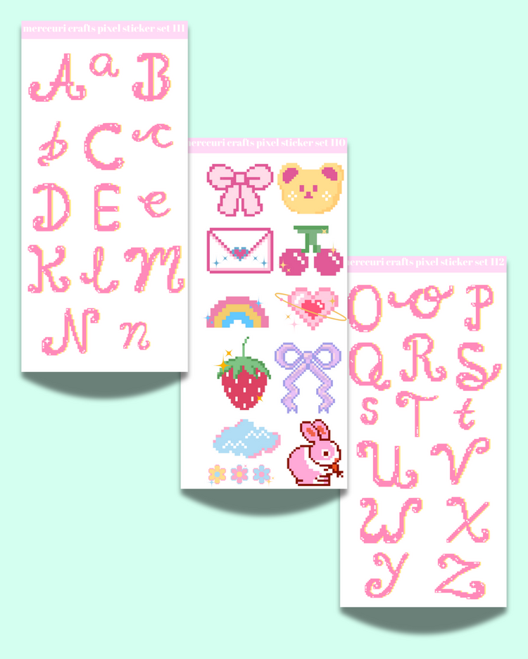 Pixel Sticker Set - 205+ Adet Çıkartma - Scrapbook, Ajanda