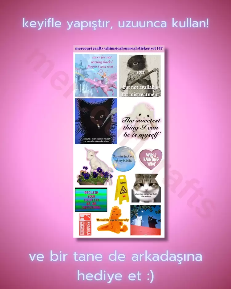 Liminal Sürreal Sticker Seti (34+ adet Yüksek Kaliteli) - Defter Ajanda, Laptop