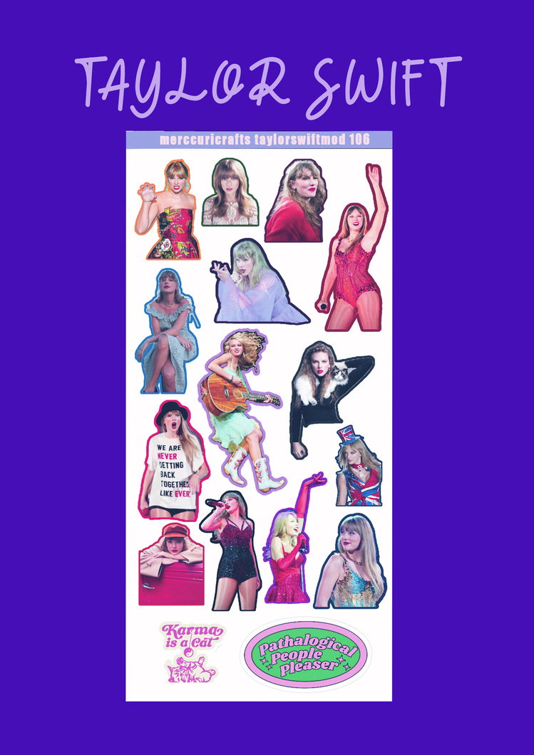3'lü Sticker (49 adet) Taylor Swift Mod Sticker Seti - Planner