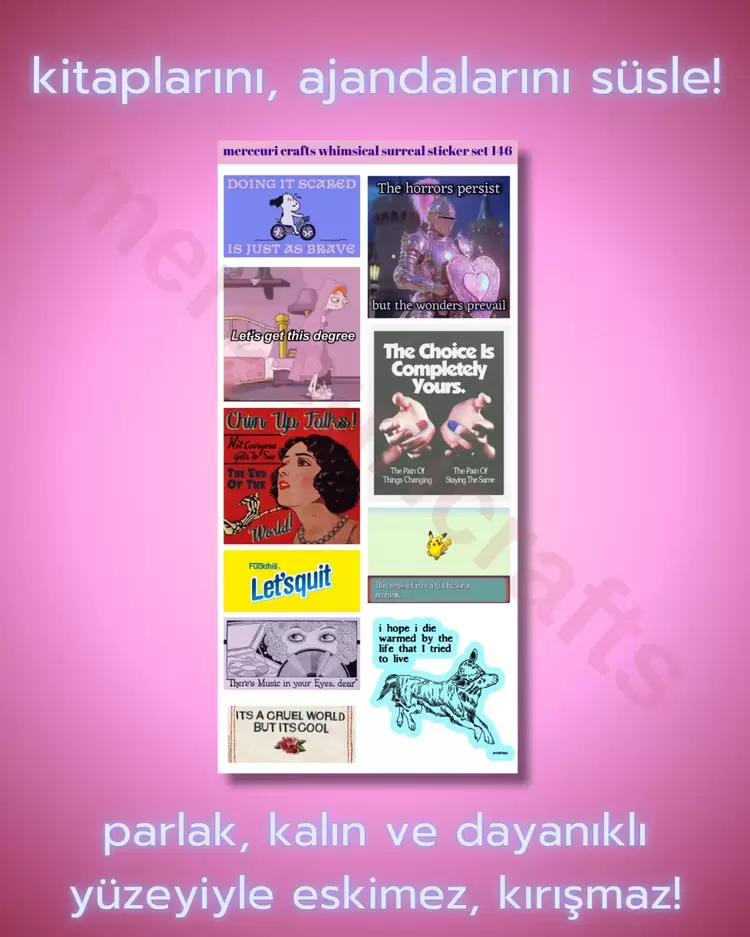 Liminal Sürreal Sticker Seti (34+ adet Yüksek Kaliteli) - Defter Ajanda, Laptop