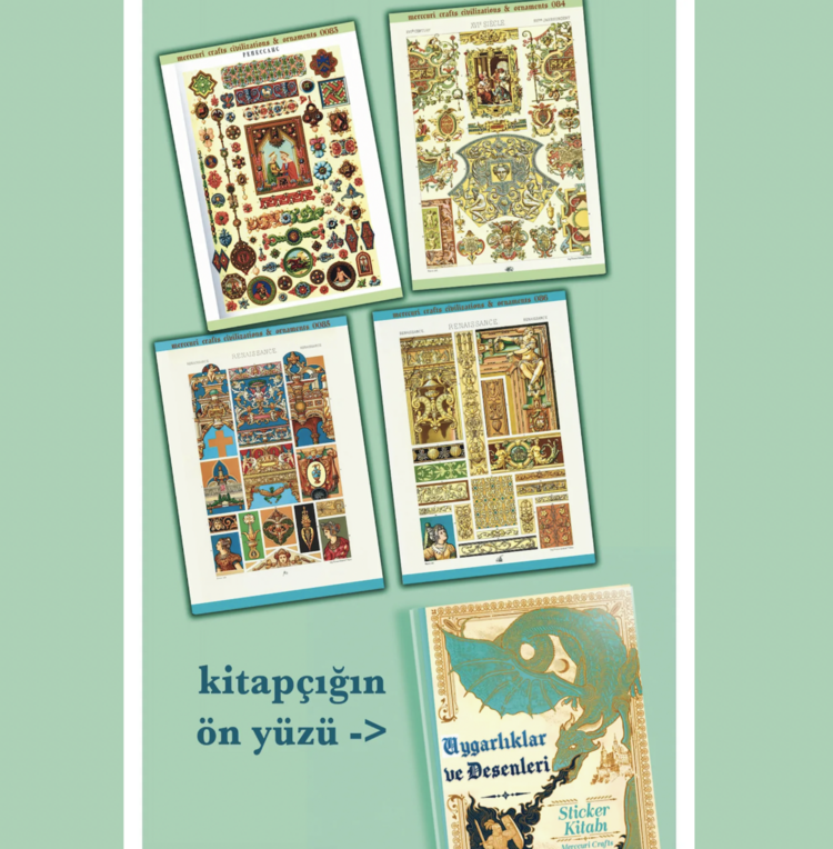Uygarlık Desen Sticker Set - 360+ Adet Etiket - Yunan, Mısır, Rönesans Scrapbooking Seti