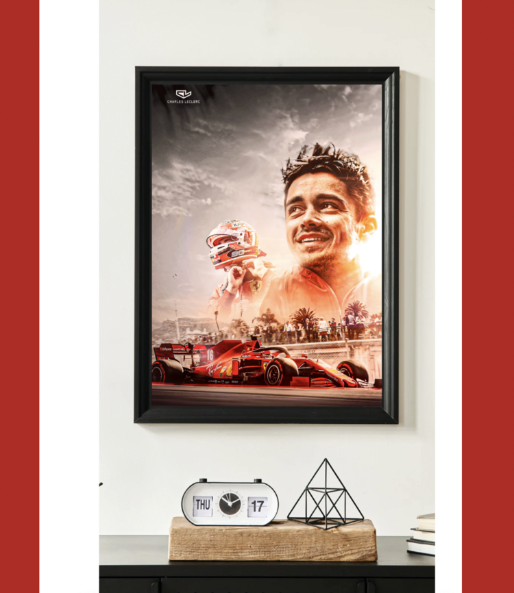 Charles Leclerc F1 A3 Aşırı Yüksek Kaliteli Poster