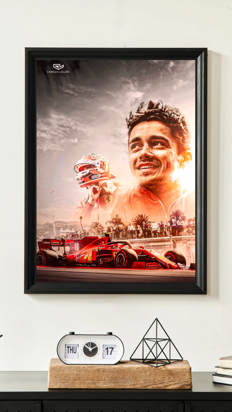 Charles Leclerc F1 A3 Aşırı Yüksek Kaliteli Poster