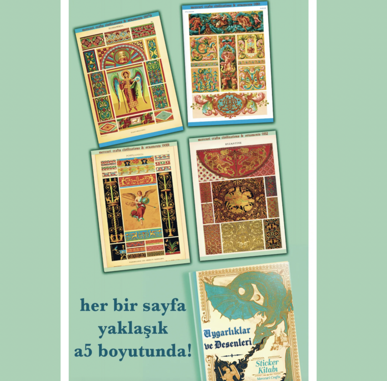 Uygarlık Desen Sticker Set - 360+ Adet Etiket - Yunan, Mısır, Rönesans Scrapbooking Seti