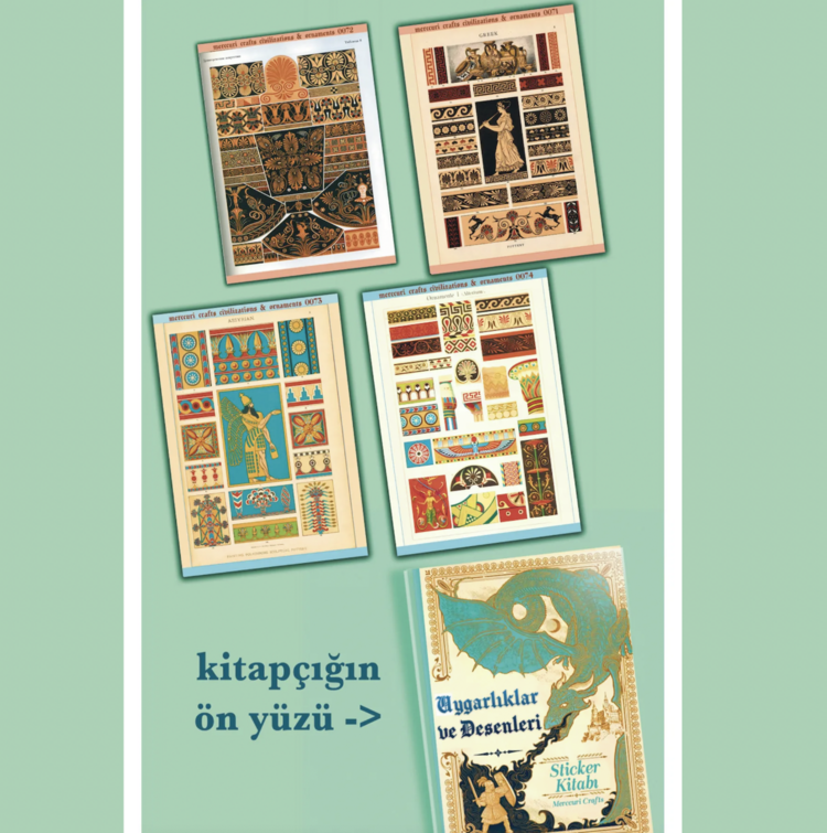 Uygarlık Desen Sticker Set - 360+ Adet Etiket - Yunan, Mısır, Rönesans Scrapbooking Seti