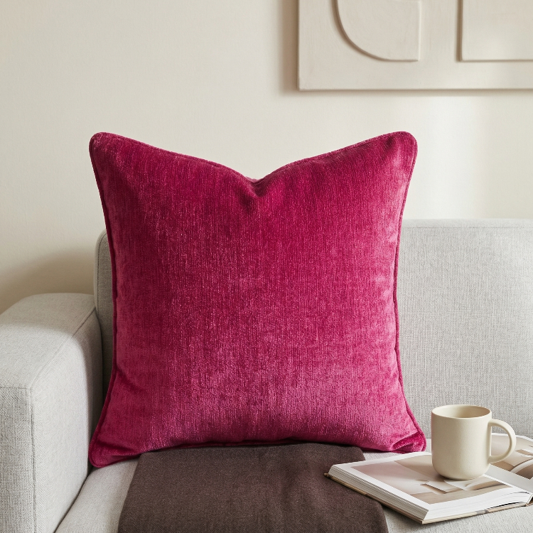 Fuchsia & Keten Dokuma Kırlent Kılıfı 2'li Set