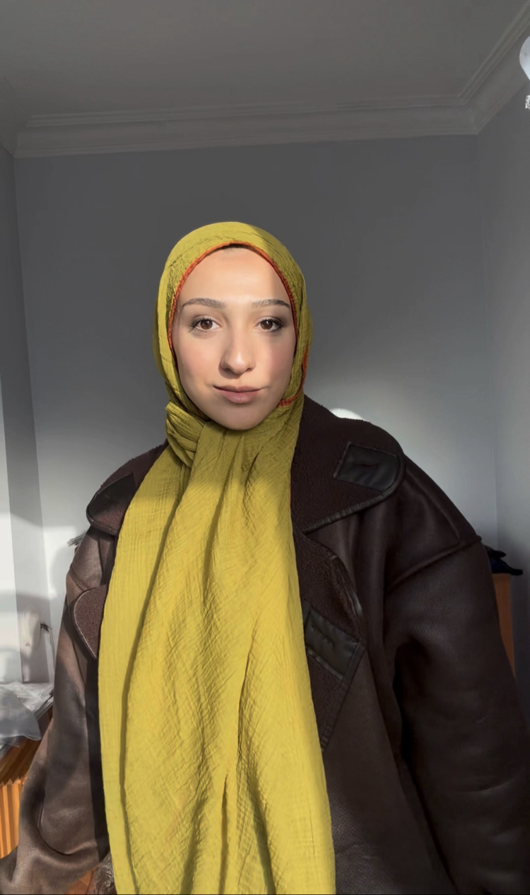 Müslin Şal Yağ Yeşili