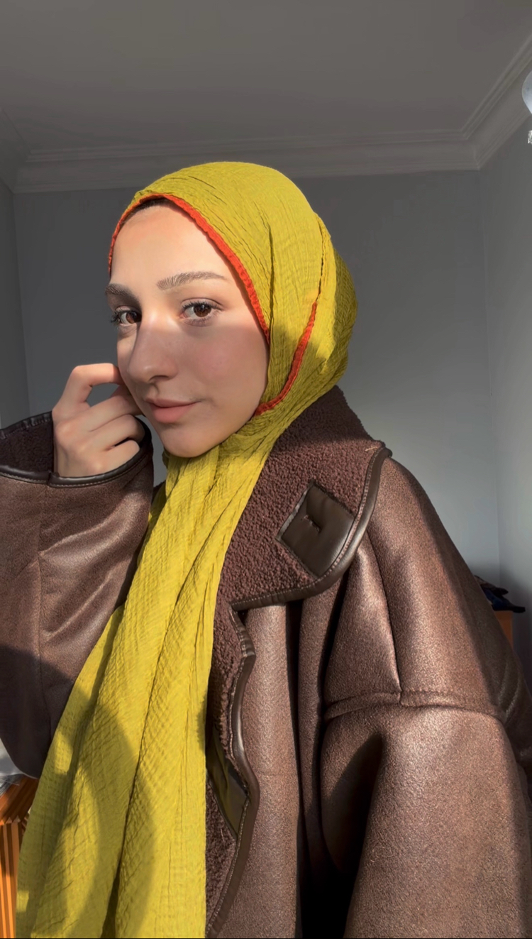 Müslin Şal Yağ Yeşili