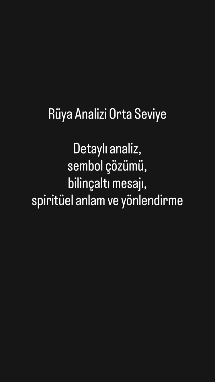 Rüya analizi orta seviye