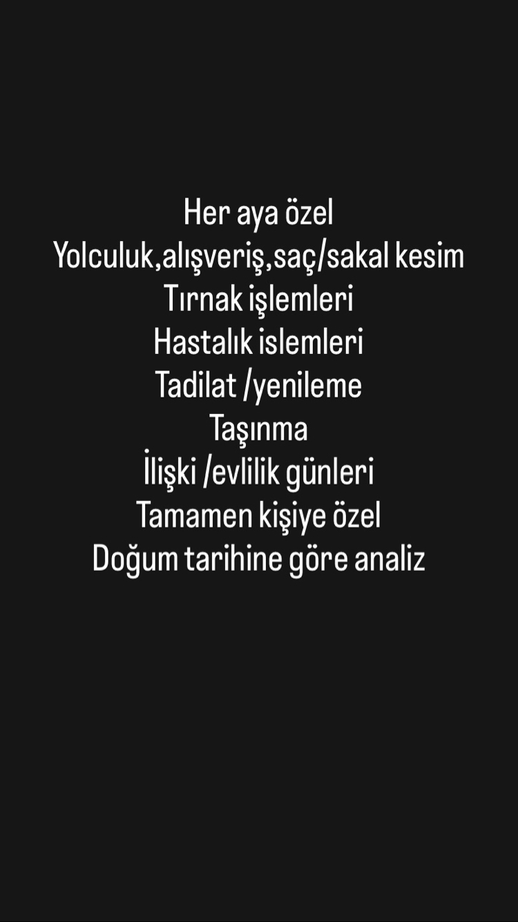 Kişiye özel aylık takvim