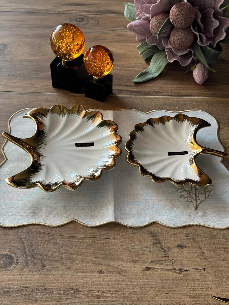Ginkgo Yaprak Sunum Tabak 2'li 