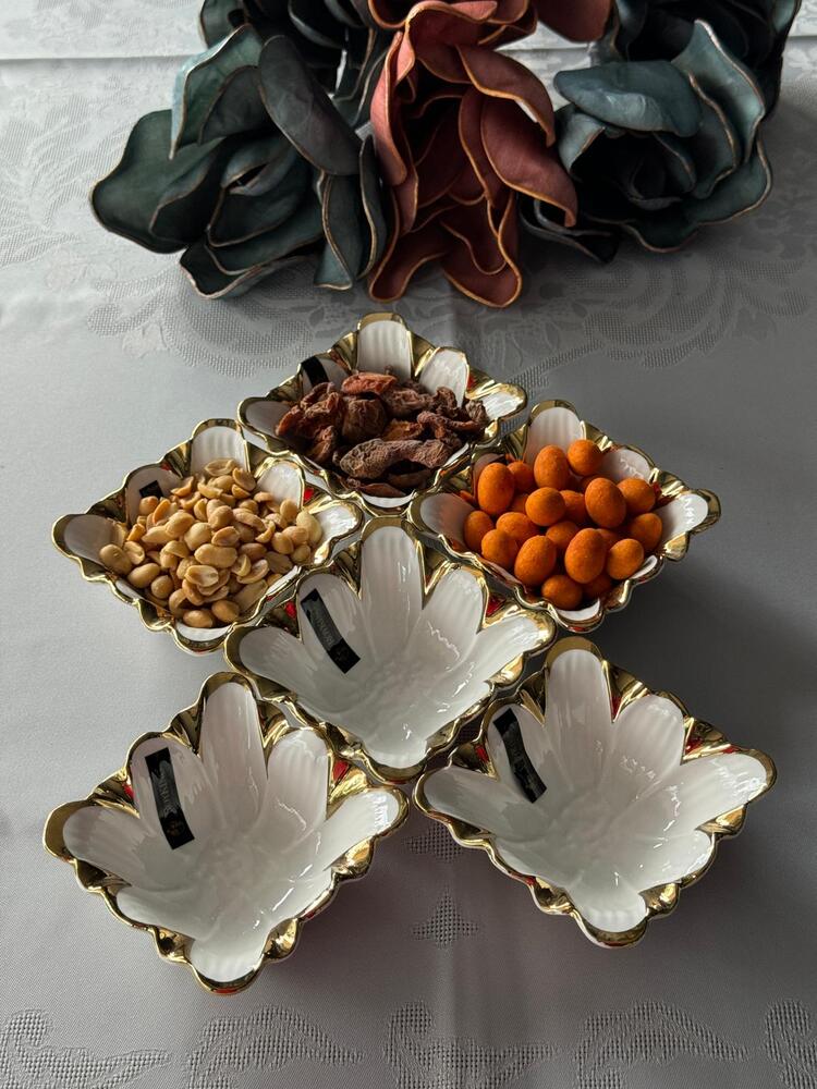 Flora Gold 6'lı Kase Seti Çerezlik