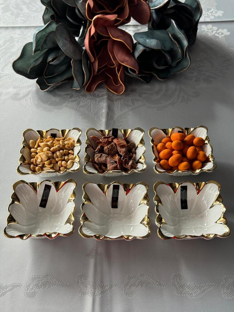 Flora Gold 6'lı Kase Seti Çerezlik