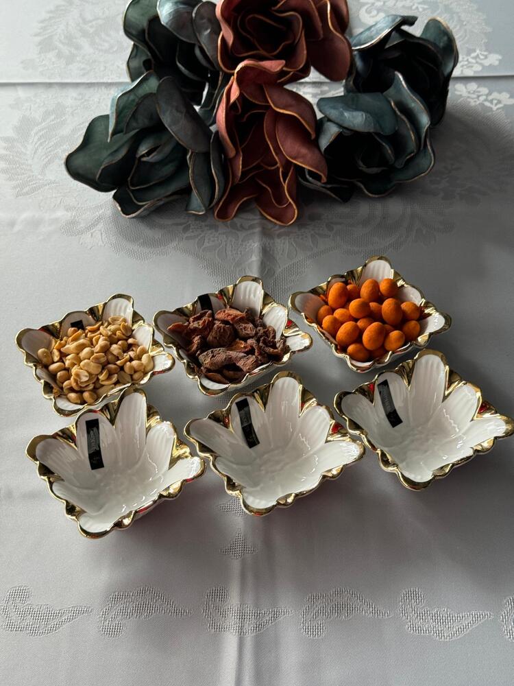 Flora Gold 6'lı Kase Seti Çerezlik