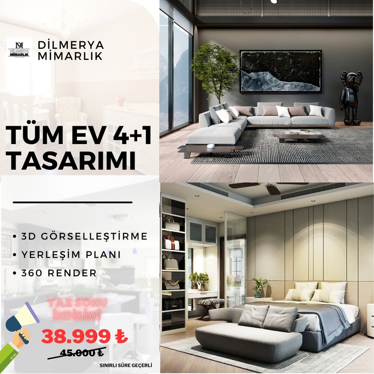 TÜM EV 3D TASARIMI 4+1