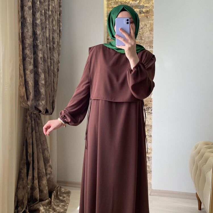 Bağcıklı Elbise (Kahverengi)