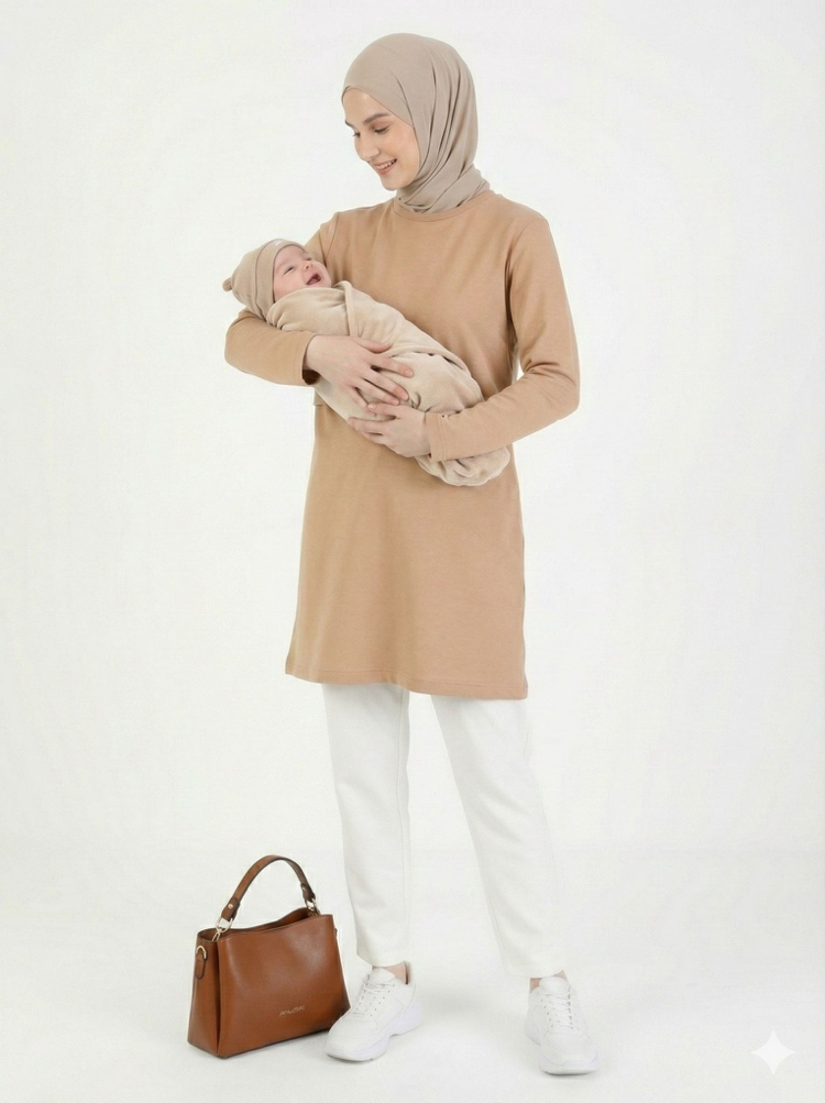 Yumoş Tunik 80cm (Latte)