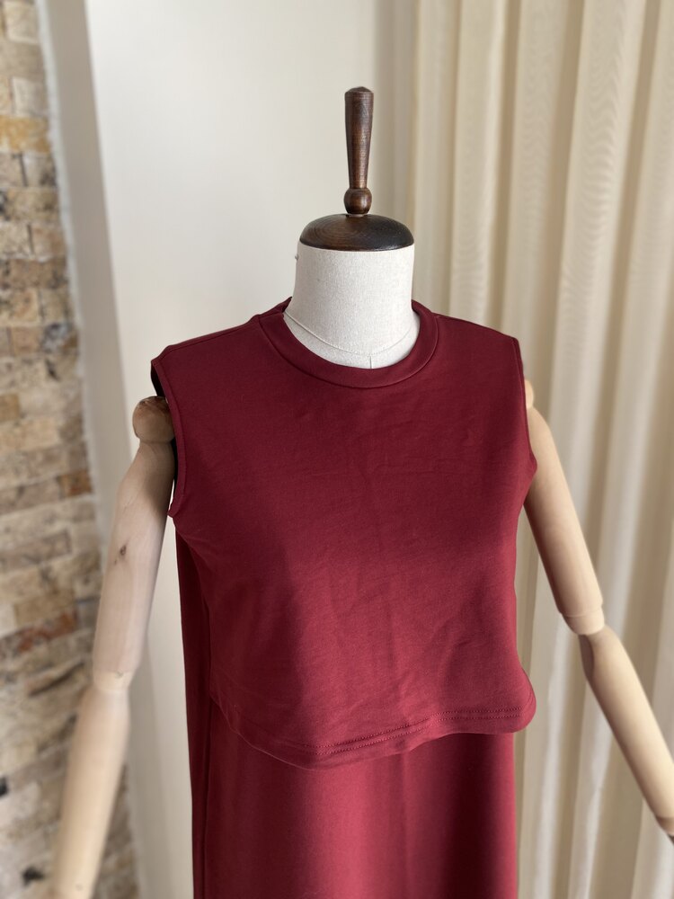 Elbise Sıfır Kol (Bordo)