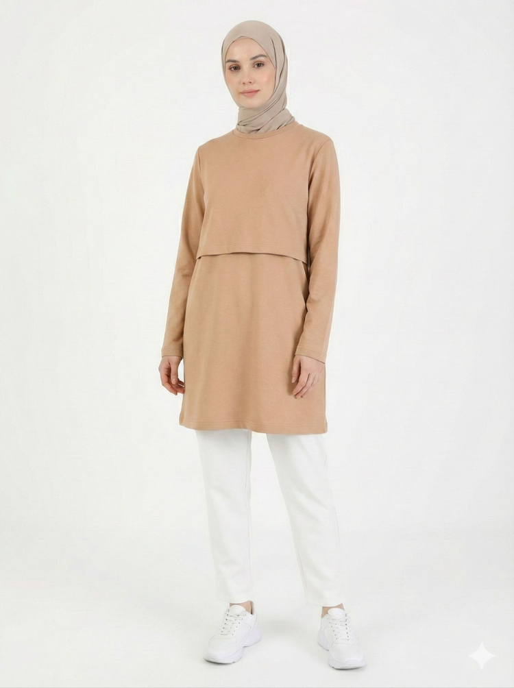 Yumoş Tunik 80cm (Latte)