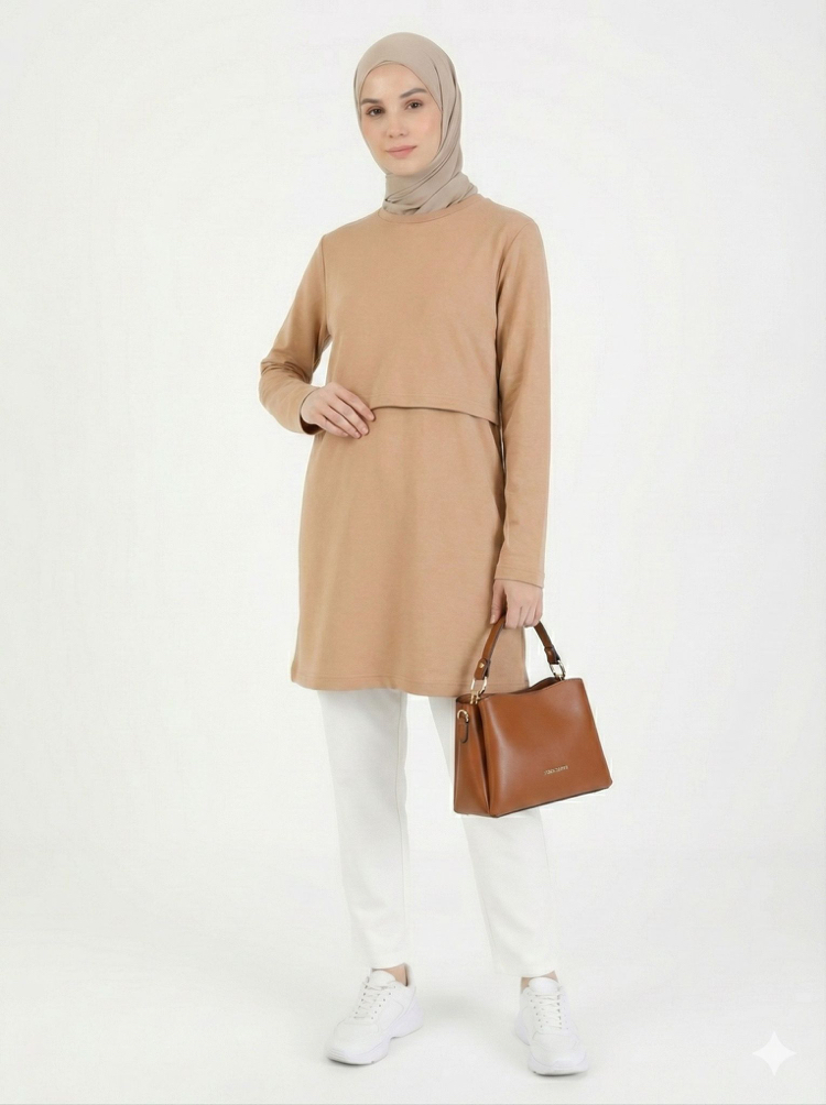 Yumoş Tunik 80cm (Latte)