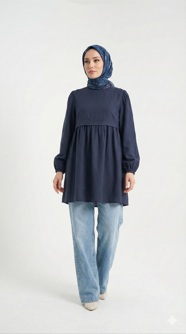 Natural Tunik (Lacivert)