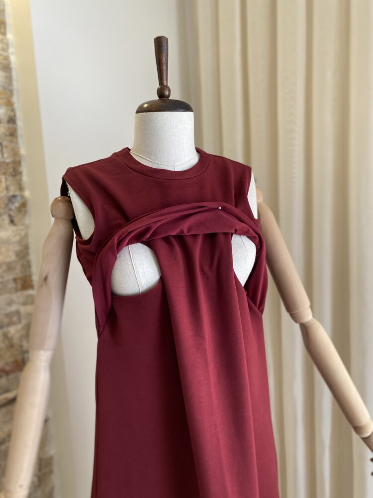 Elbise Sıfır Kol (Bordo)