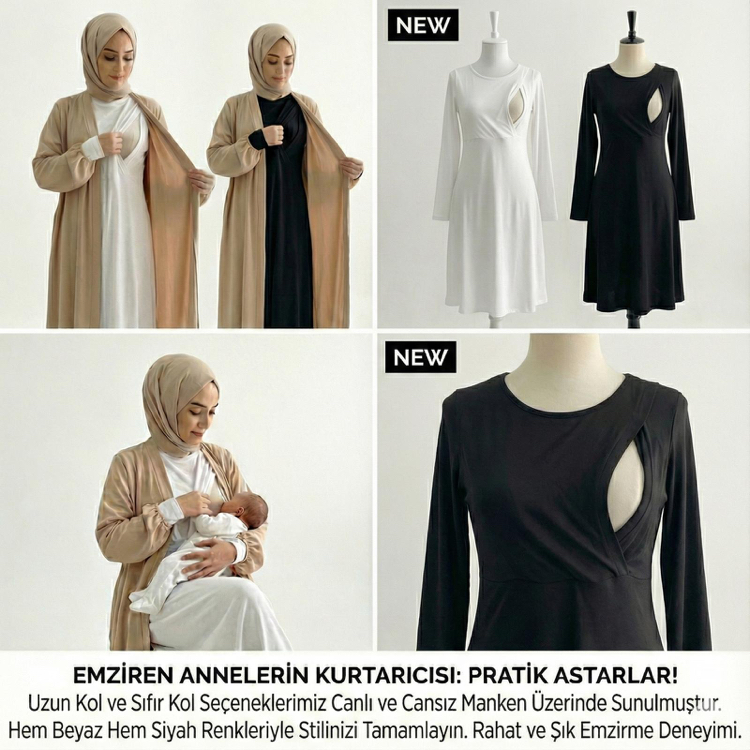Astar Elbise Uzun Kol (Siyah)