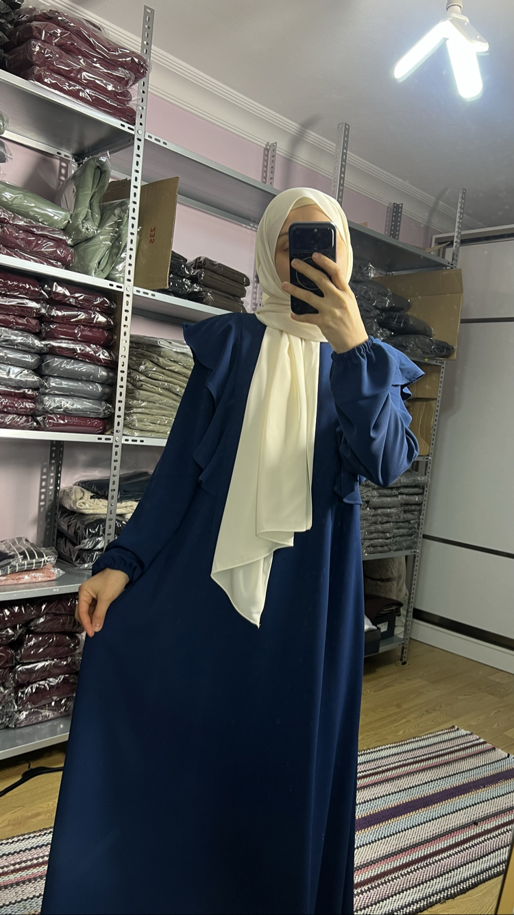 Asel Emzirme Elbisesi (Petrol Mavi)