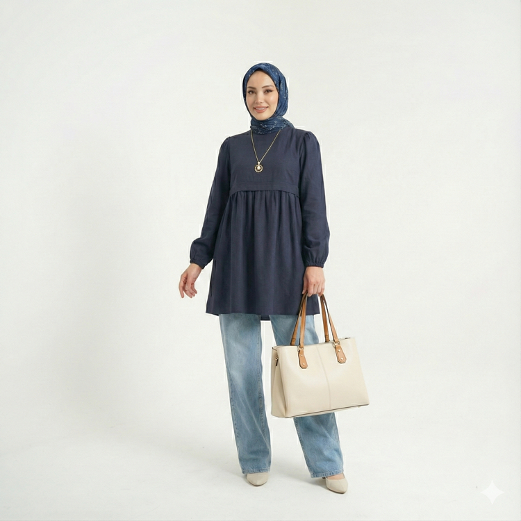 Natural Tunik (Lacivert)