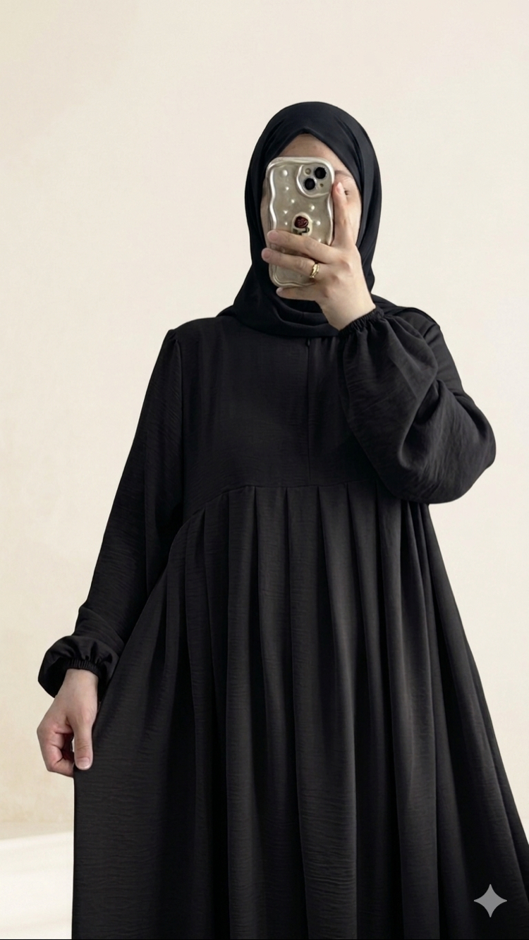 Siyah Ayrobin Elbise