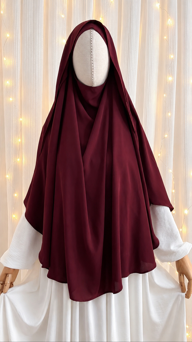 Bordo Medine İpeği Gölgeli Sufle