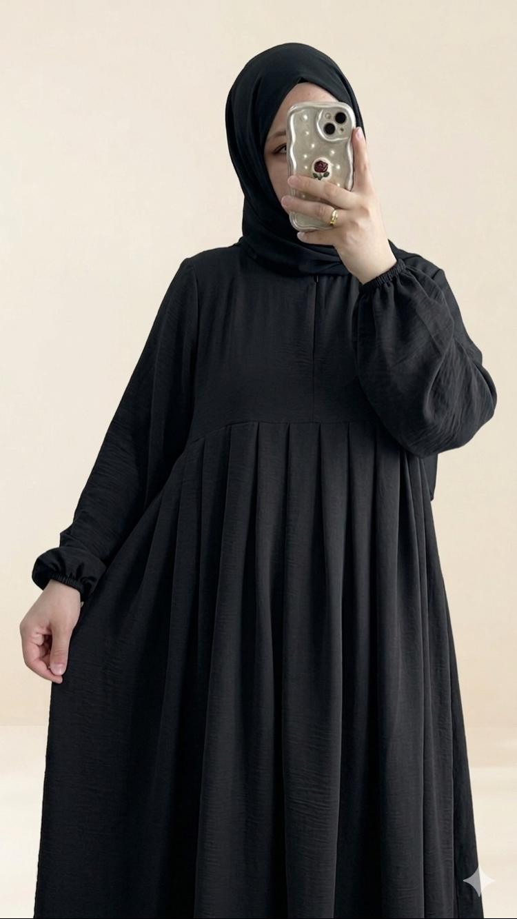 Siyah Ayrobin Elbise