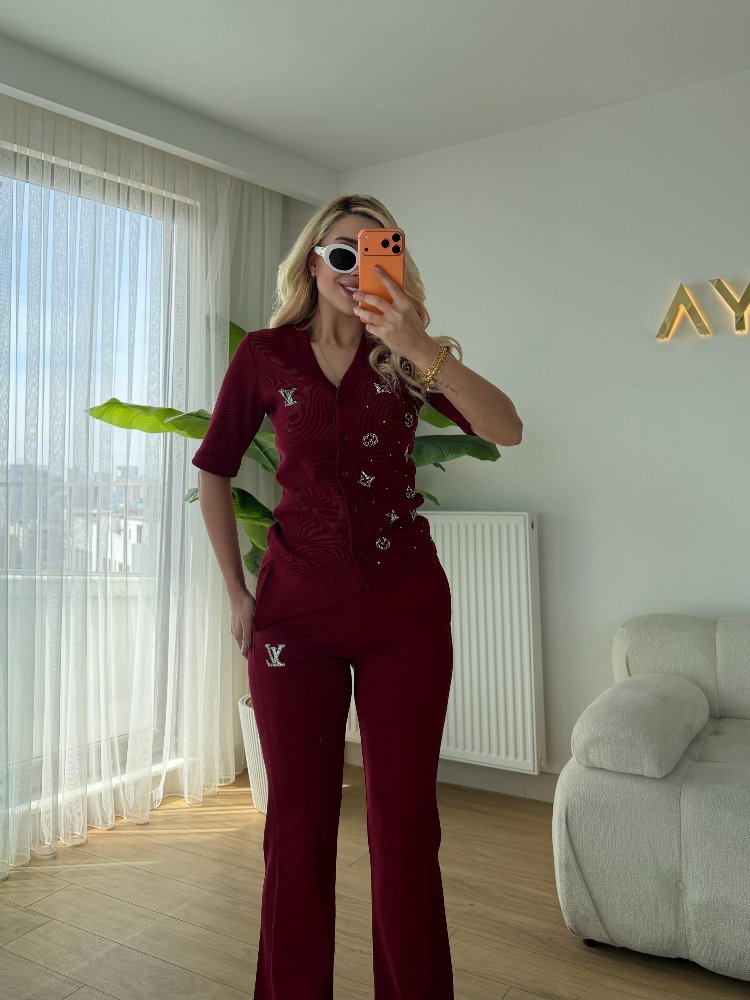 SPOR TAŞLI TAKIM BORDO