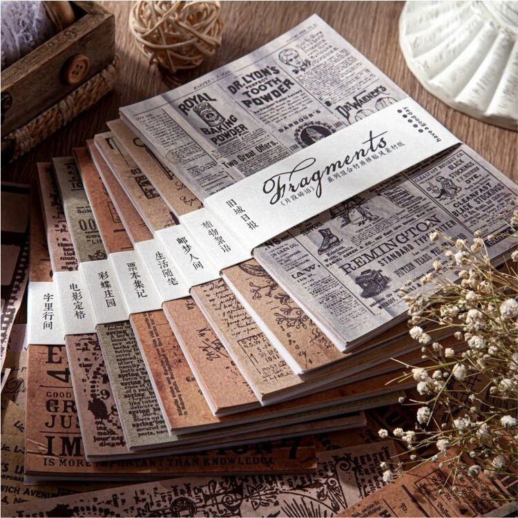 gazete kağıdı ve Aydinger kağıdı scrapbook malzemesi 2