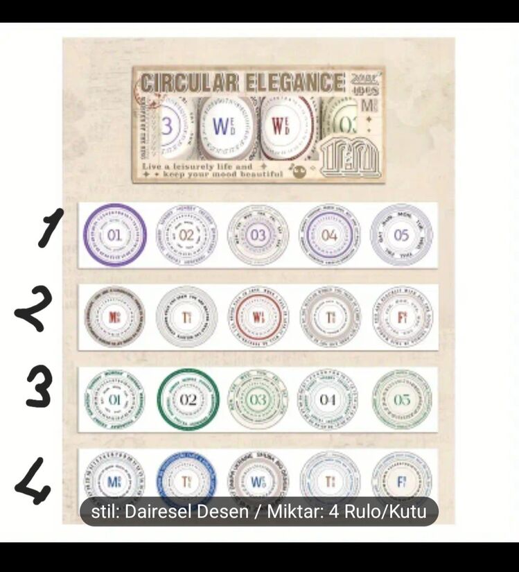 içiçe daire kendinden kesimli sticker