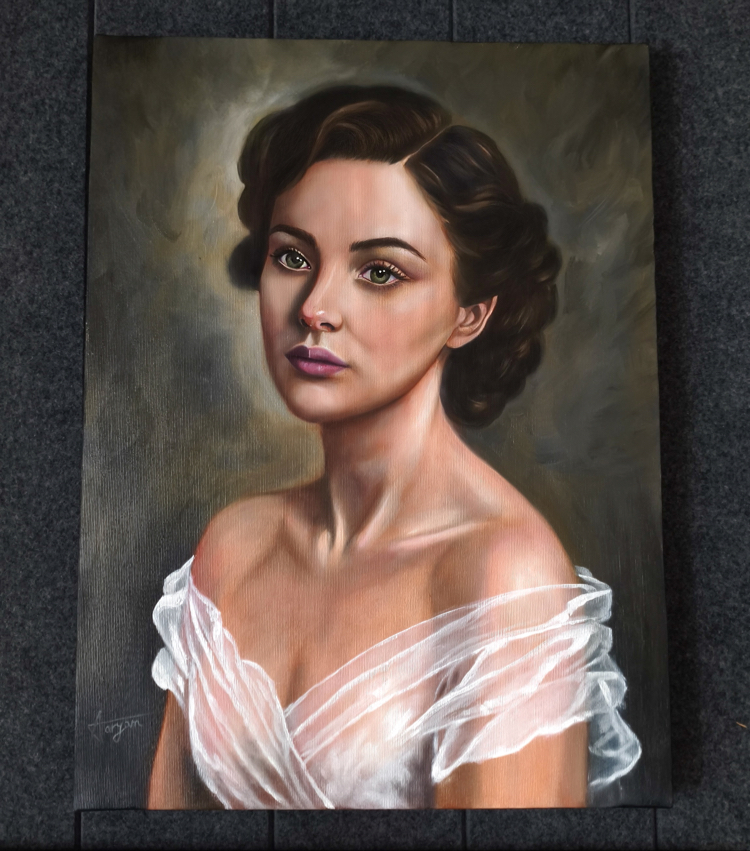 Güven | Yağlı boya portre | el yapımı özel portre tablo | 30x40 cm