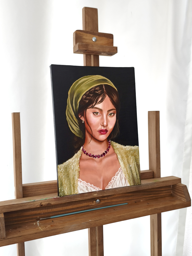Yağlı boya portre l el yapımı özel portre tablo l 25x35 cm