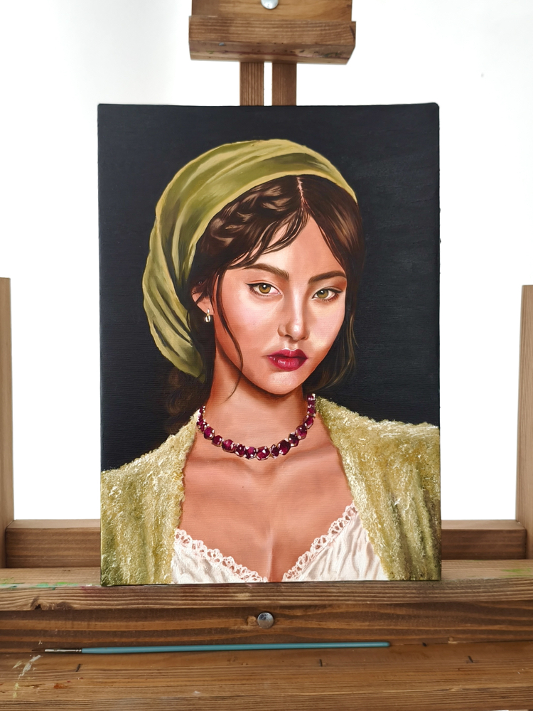 Yağlı boya portre l el yapımı özel portre tablo l 25x35 cm