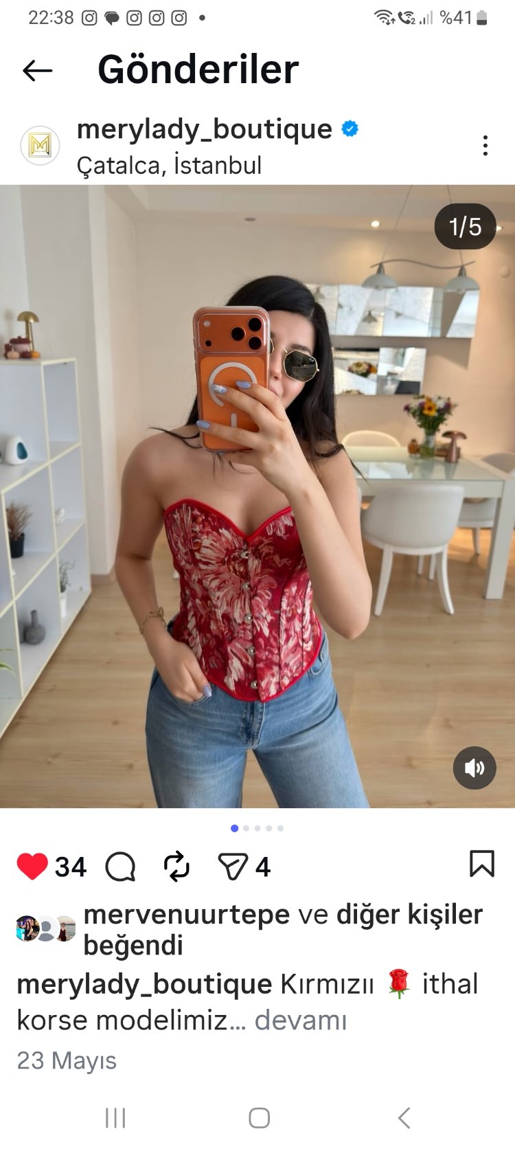 ithal korse kırmızı