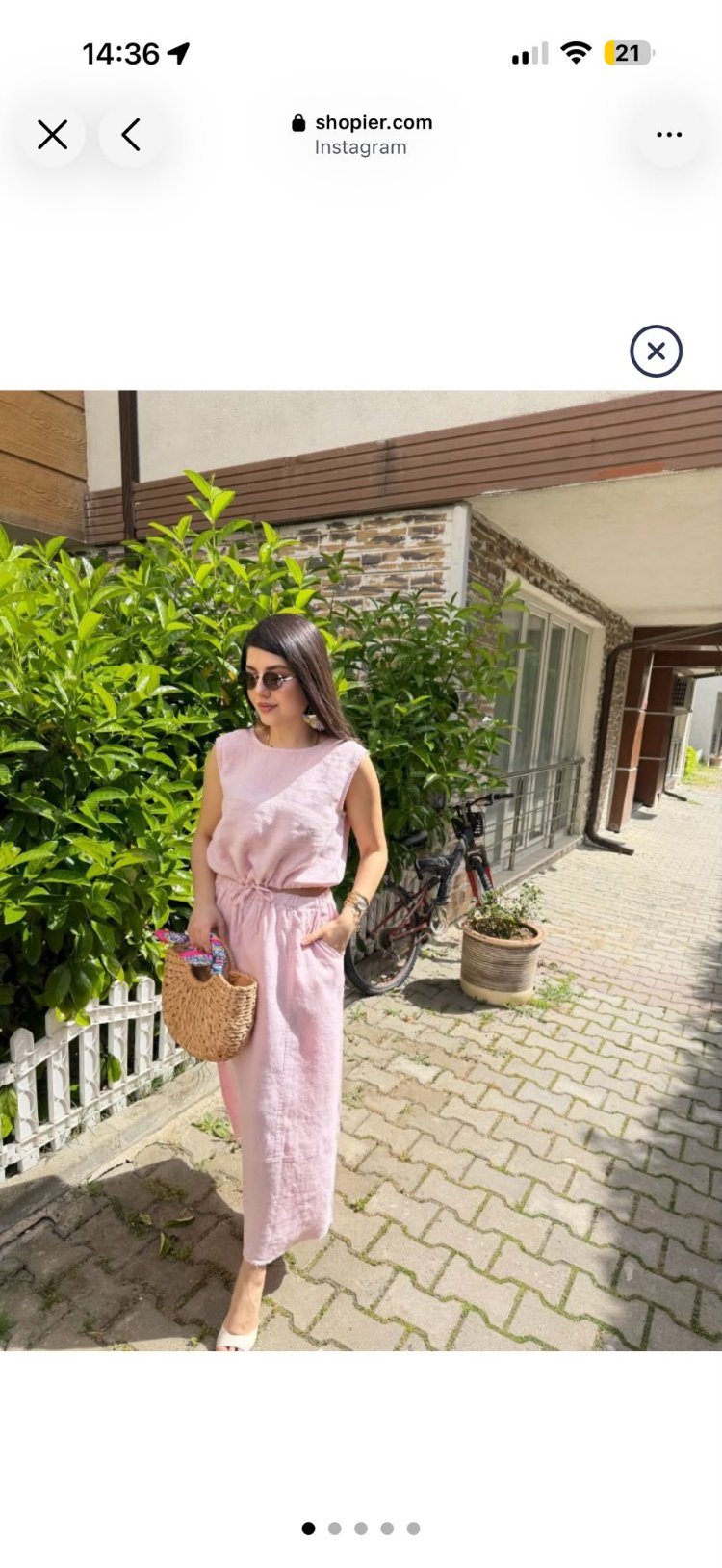 keten etek ikili takım pembe 