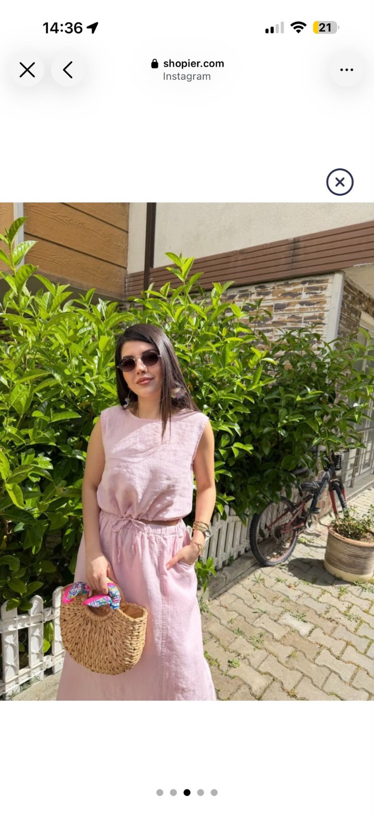 keten etek ikili takım pembe 