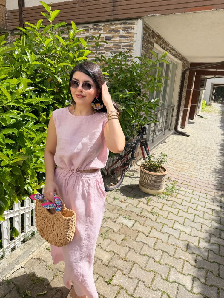 %100 ham keten takım pembe