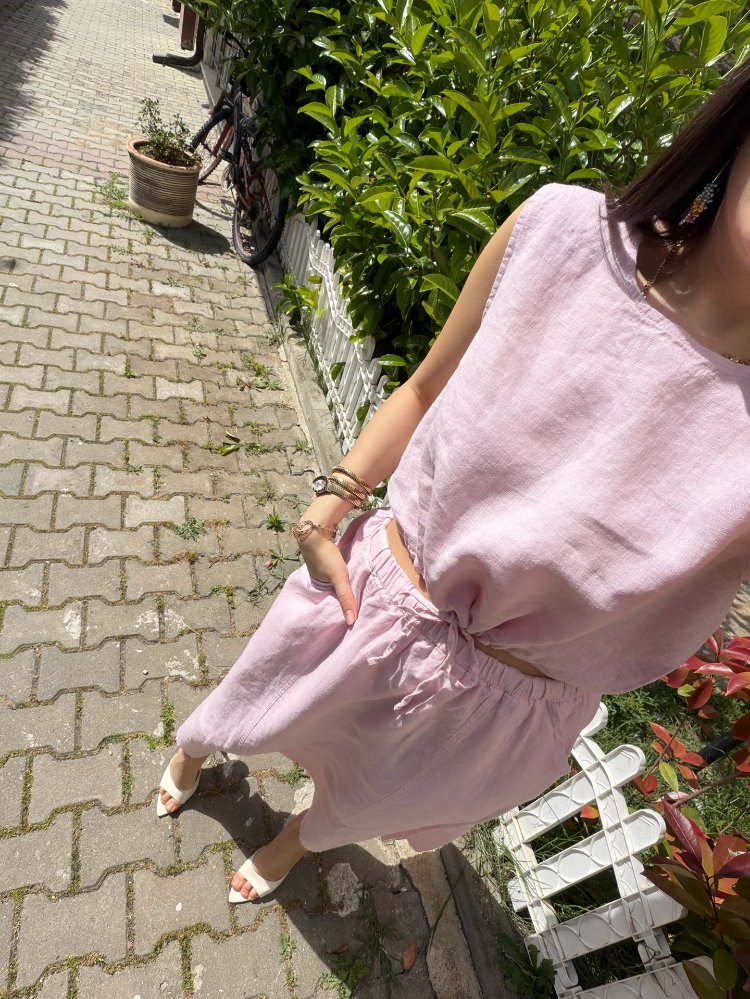 %100 ham keten takım pembe
