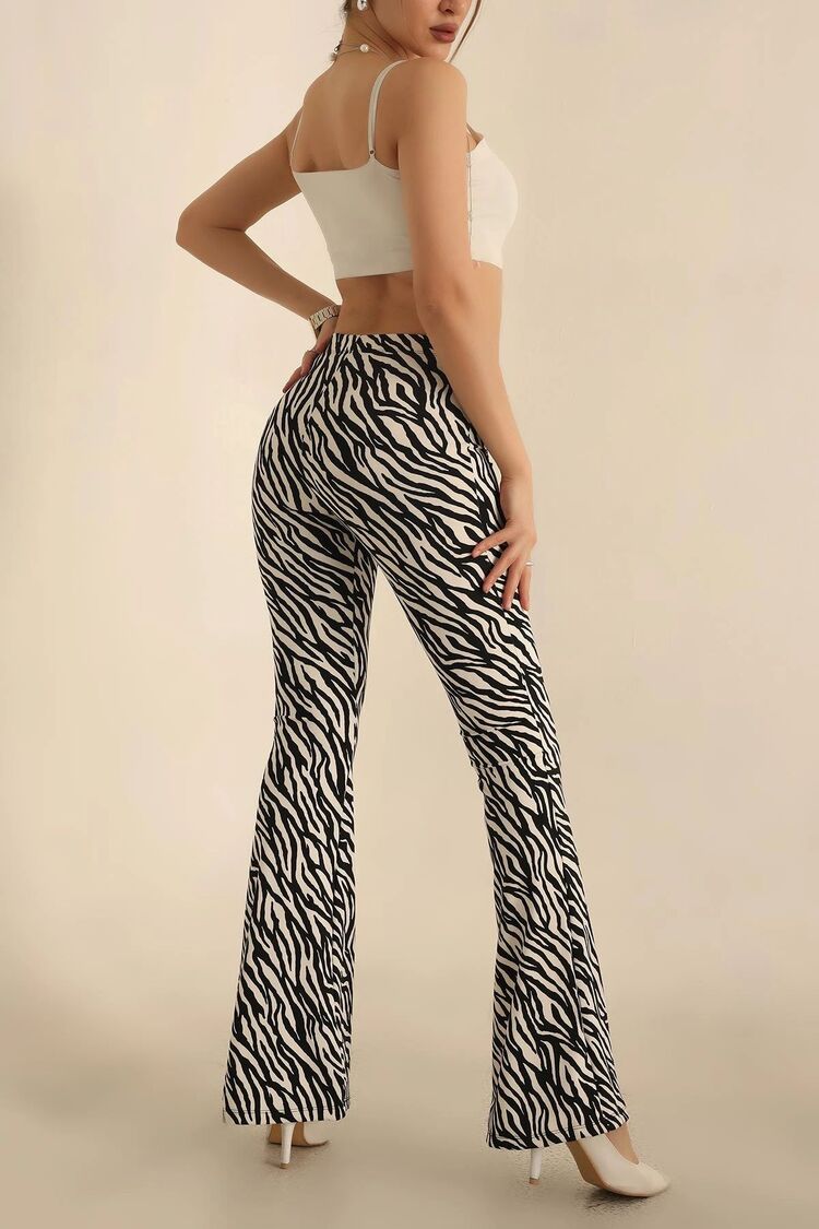 ZEBRA DESENLİ İSPANYOL PAÇA TAYT PANTOLON